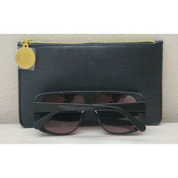 Stella McCartney SC0092S 001 Women's Black/Silver Mirror Lens Sunglasses $270+ - Picture 3 of 12